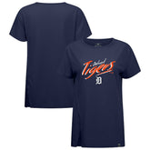 Detroit Tigers Levelwear Women's Influx Sizzle T-Shirt - Navy T-shirts