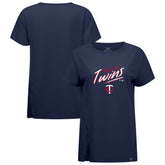 Minnesota Twins Levelwear Women's Influx Sizzle T-Shirt - Navy T-shirts