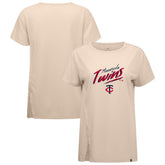 Minnesota Twins Levelwear Women's Influx Sizzle T-Shirt - Khaki T-shirts