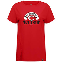 Cincinnati Reds Levelwear Women's Influx Banner Arch T-Shirt - Red T-shirts