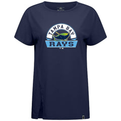 Tampa Bay Rays Levelwear Women's Influx Banner Arch T-Shirt - Navy T-shirts