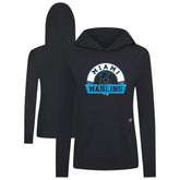 Miami Marlins Levelwear Women's Relay Banner Arch Long Sleeve T-Shirt Hoodie - Black Hoodies