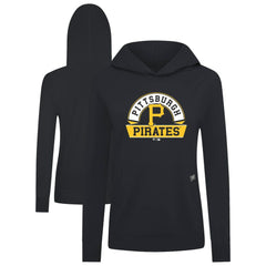 Pittsburgh Pirates Levelwear Women's Relay Banner Arch Long Sleeve T-Shirt Hoodie - Black Hoodies