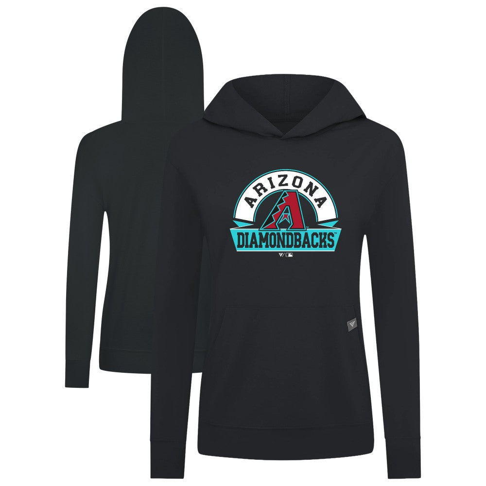 Arizona Diamondbacks Levelwear Women's Relay Banner Arch Long Sleeve T-Shirt Hoodie - Black Hoodies