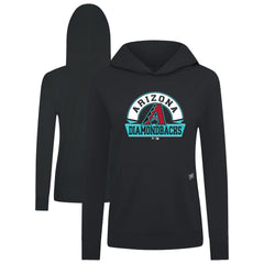 Arizona Diamondbacks Levelwear Women's Relay Banner Arch Long Sleeve T-Shirt Hoodie - Black Hoodies