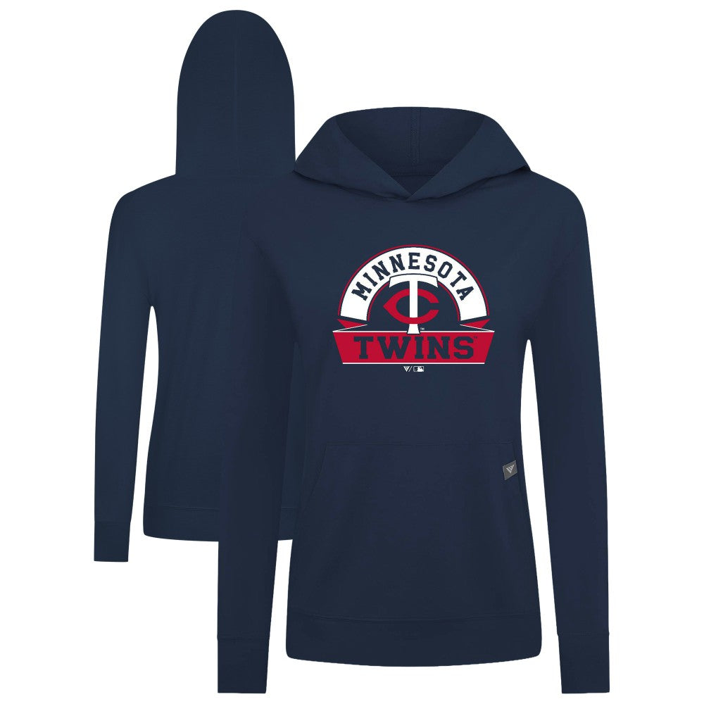 Minnesota Twins Levelwear Women's Relay Banner Arch Long Sleeve T-Shirt Hoodie - Navy Hoodies