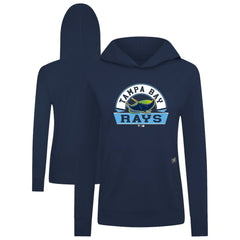 Tampa Bay Rays Levelwear Women's Relay Banner Arch Long Sleeve T-Shirt Hoodie - Navy Hoodies