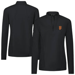 San Francisco Giants Levelwear Women's Upright Insignia 2.0 Quarter-Zip Tri-Blend Top - Black Tops
