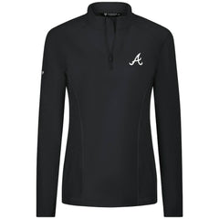 Atlanta Braves Levelwear Women's Upright Insignia 2.0 Quarter-Zip Tri-Blend Top - Black Tops