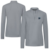 Miami Marlins Levelwear Women's Upright Insignia 2.0 Quarter-Zip Tri-Blend Top - Gray Tops