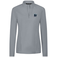 Miami Marlins Levelwear Women's Upright Insignia 2.0 Quarter-Zip Tri-Blend Top - Gray Tops