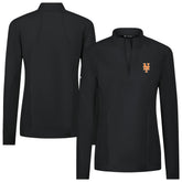 New York Mets Levelwear Women's Upright Insignia 2.0 Quarter-Zip Tri-Blend Top - Black Tops