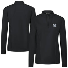 Washington Nationals Levelwear Women's Upright Insignia 2.0 Quarter-Zip Tri-Blend Top - Black Tops