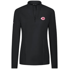 Cincinnati Reds Levelwear Women's Upright Insignia 2.0 Quarter-Zip Tri-Blend Top - Black Tops