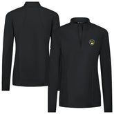 Milwaukee Brewers Levelwear Women's Upright Insignia 2.0 Quarter-Zip Tri-Blend Top - Black Tops