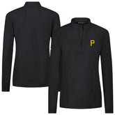 Pittsburgh Pirates Levelwear Women's Upright Insignia 2.0 Quarter-Zip Tri-Blend Top - Black Tops