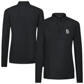 St. Louis Cardinals Levelwear Women's Upright Insignia 2.0 Quarter-Zip Tri-Blend Top - Black Tops