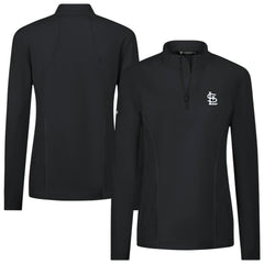 St. Louis Cardinals Levelwear Women's Upright Insignia 2.0 Quarter-Zip Tri-Blend Top - Black Tops