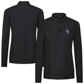 Colorado Rockies Levelwear Women's Upright Insignia 2.0 Quarter-Zip Tri-Blend Top - Black Tops