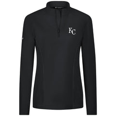 Kansas City Royals Levelwear Women's Upright Insignia 2.0 Quarter-Zip Tri-Blend Top - Black Tops
