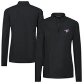 Toronto Blue Jays Levelwear Women's Upright Insignia 2.0 Quarter-Zip Tri-Blend Top - Black Tops