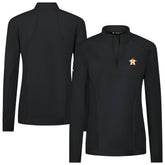 Houston Astros Levelwear Women's Upright Insignia 2.0 Quarter-Zip Tri-Blend Top - Black Tops