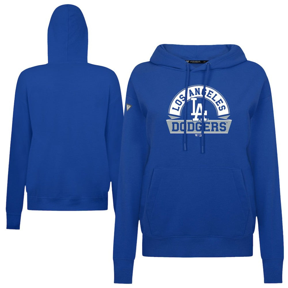 Los Angeles Dodgers Levelwear Women's Adorn Banner Arch Hoodie - Royal Hoodies