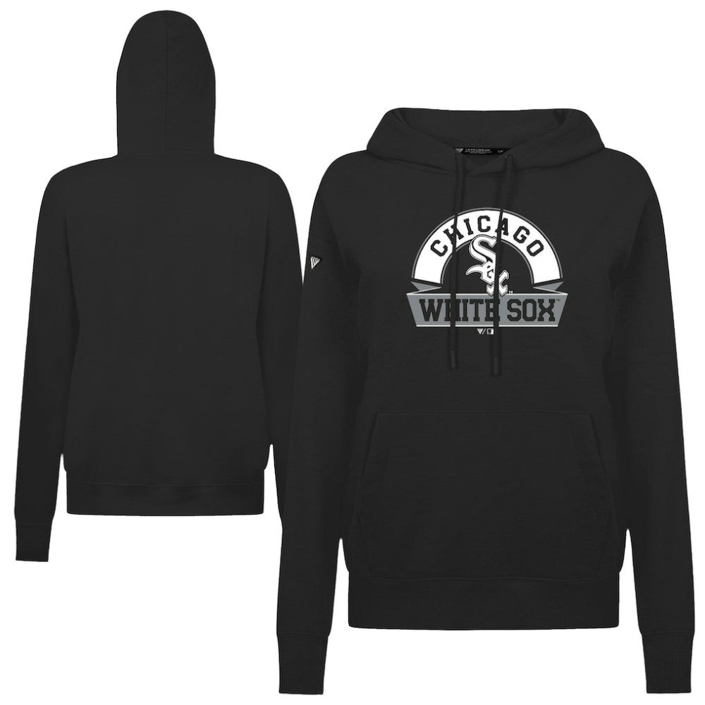 Chicago White Sox Levelwear Women's Adorn Banner Arch Hoodie - Black Hoodies