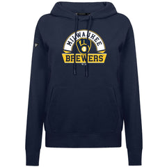 Milwaukee Brewers Levelwear Women's Adorn Banner Arch Hoodie - Navy Hoodies
