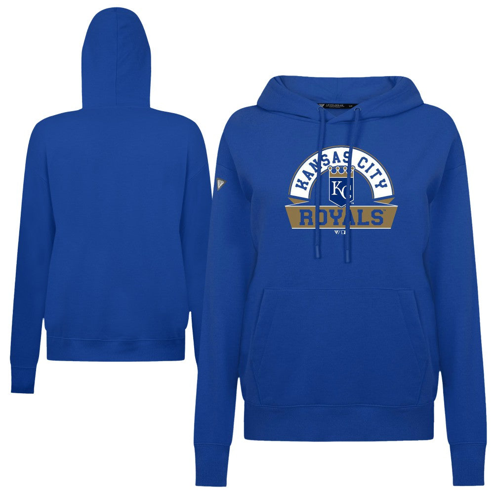 Kansas City Royals Levelwear Women's Adorn Banner Arch Hoodie - Royal Hoodies