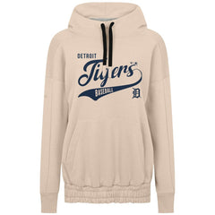 Detroit Tigers Levelwear Women's Oversized Waterfall Glide Hoodie - Khaki Hoodies
