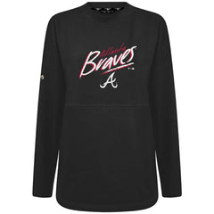 Atlanta Braves Levelwear Women's Oversized Beaudry Sizzle Top - Black Tops