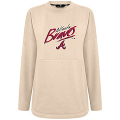 Atlanta Braves Levelwear Women's Oversized Beaudry Sizzle Top - Khaki Tops