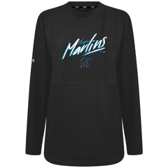 Miami Marlins Levelwear Women's Oversized Beaudry Sizzle Top - Black Tops
