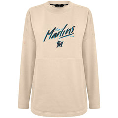 Miami Marlins Levelwear Women's Oversized Beaudry Sizzle Top - Khaki Tops