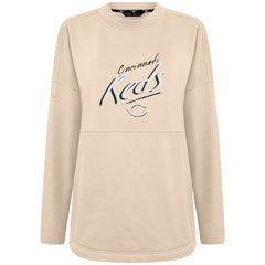 Cincinnati Reds Levelwear Women's Oversized Beaudry Sizzle Top - Khaki Tops