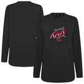Cincinnati Reds Levelwear Women's Oversized Beaudry Sizzle Top - Black Tops