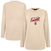 Minnesota Twins Levelwear Women's Oversized Beaudry Sizzle Top - Khaki Tops