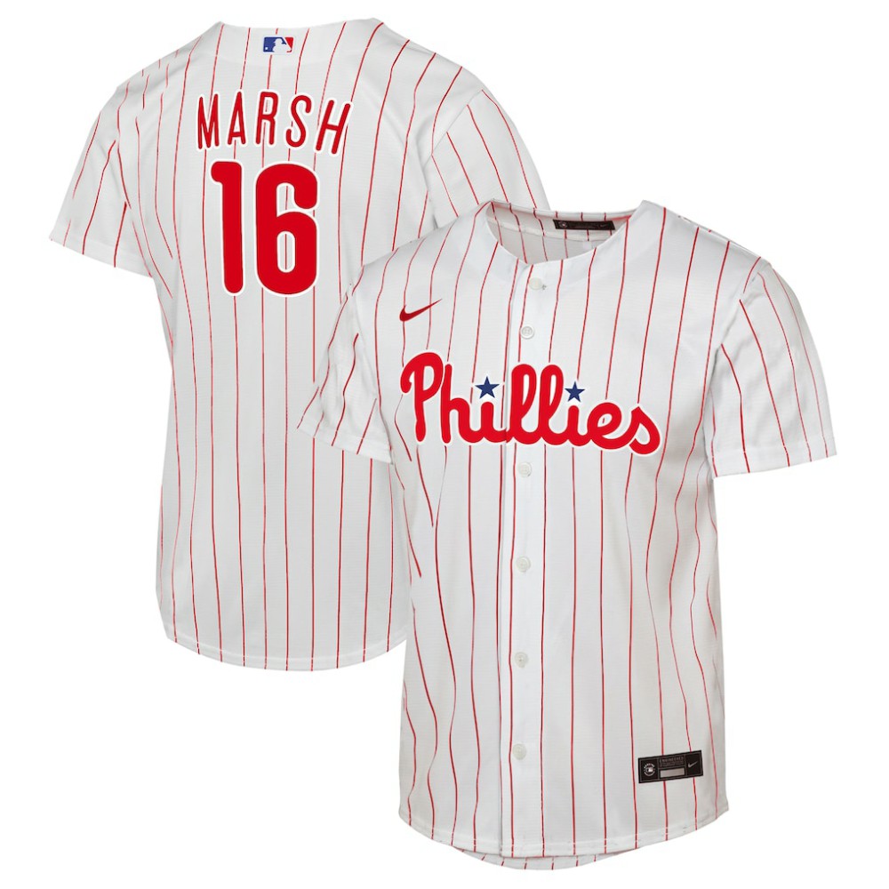 MLB Brandon Marsh Philadelphia Phillies Nike Youth Home Replica Jersey - White