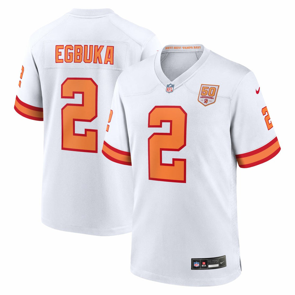 NFL Emeka Egbuka '76 Tampa Bay Buccaneers Alternate 50th Season Game Jersey - '76 White