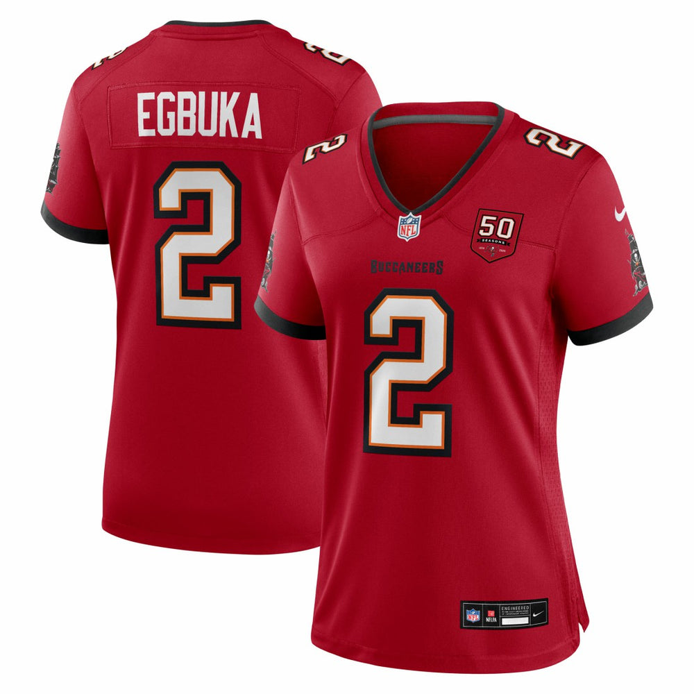 NFL Emeka Egbuka Tampa Bay Buccaneers Women's Team 50th Season Game Jersey - Red