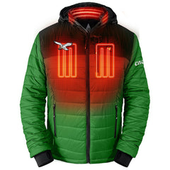 Philadelphia Eagles ActionHeat 5V Battery Heated Colorblock Full-Zip Puffer Jacket Black/Kelly Green