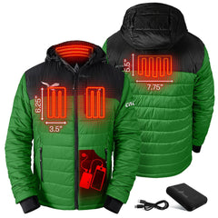 Philadelphia Eagles ActionHeat 5V Battery Heated Colorblock Full-Zip Puffer Jacket Black/Kelly Green