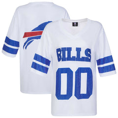 Buffalo Bills Cuce Women's Rhinestone V-Neck Tunic White