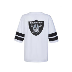 Las Vegas Raiders Cuce Women's Rhinestone V-Neck Tunic White