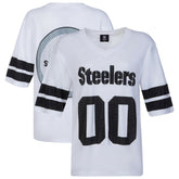 Pittsburgh Steelers Cuce Women's Rhinestone V-Neck Tunic White