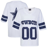 Dallas Cowboys Cuce Women's Rhinestone V-Neck Tunic White