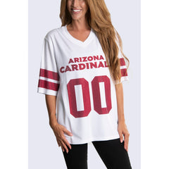 Arizona Cardinals Cuce Women's Rhinestone V-Neck Tunic White