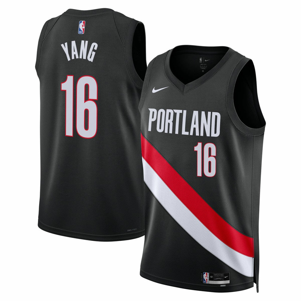 NBA Yang Hansen Portland Trail Blazers Unisex Swingman Jersey - Icon Edition - Black