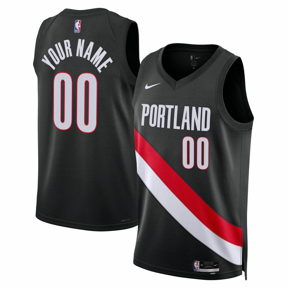 NBA Portland Trail Blazers Unisex Swingman Custom Jersey - Icon Edition - Black